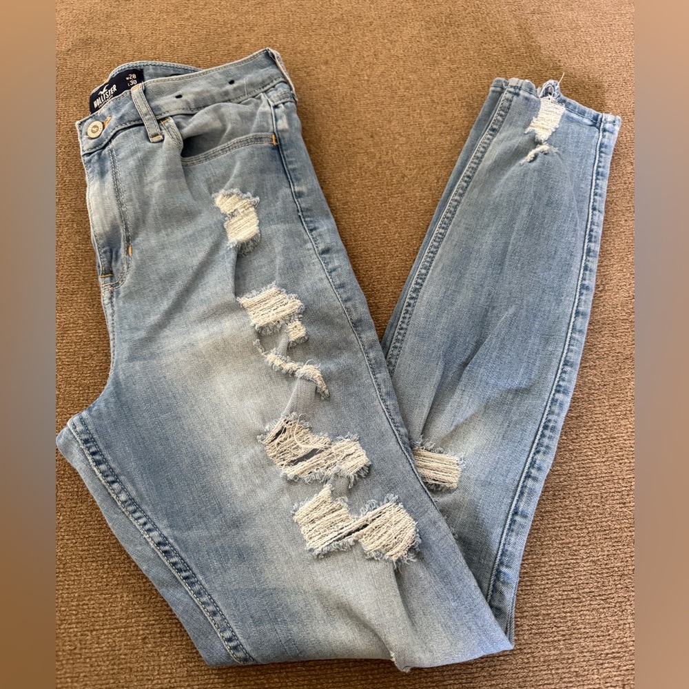 Hollister Ripped Light Blue Skinny Jeans